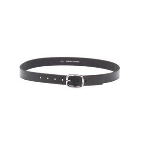 MOST WANTED Black Leather Basic Silver Tone Rectangle Buckle Belt